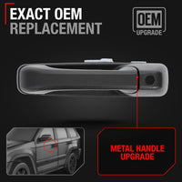 2005-2010 Jeep Commander Cherokee Exterior Front Driver Door Handle, Upgraded Metal - Textured Black with Keyhole - Front Driver Handle