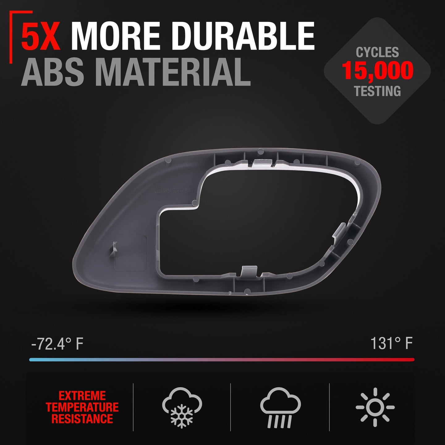 1995-2002 Chevrolet GMC C1500 K1500 C2500 K2500 C3500 K3500 C3500HD C5500 Suburban Interior Front Driver Door Handle Bezel - Gray - Front or Rear Driver Side Handle