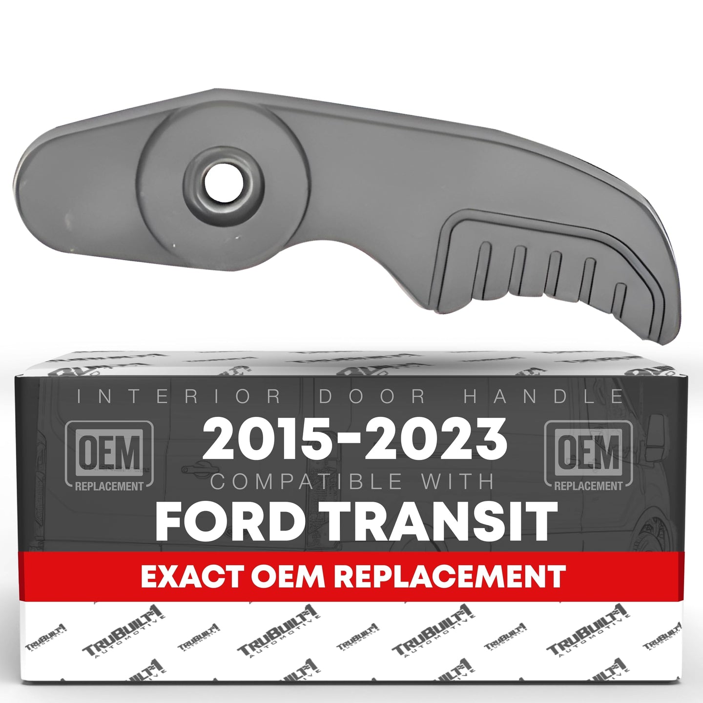 2015-2023 Ford Transit Interior Rear Driver Door Handle and Tailgate Back Door Replacement - Textured Black Plastic - Interior Hinged Tailgate Door