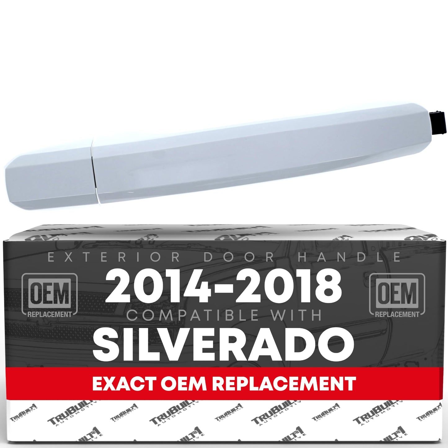 T1A Exterior Rear Driver & Passenger Door Handle - Compatible with 2014-2018 Chevrolet Silverado, 2014-2018 GMC Sierra - Olympic White (GAZ), Plastic - OEM 13583889-GAZ, 13585748-GAZ, 82538 - Rear Driver & Passenger Door Handle