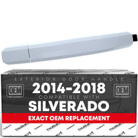 T1A Exterior Rear Driver & Passenger Door Handle - Compatible with 2014-2018 Chevrolet Silverado, 2014-2018 GMC Sierra - Olympic White (GAZ), Plastic - OEM 13583889-GAZ, 13585748-GAZ, 82538 - Rear Driver & Passenger Door Handle