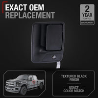 T1A Exterior Front Driver Door Handle - Compatible with 1999-2016 Ford F-250, F-350, F-450, F-550, F-650, F-750 Super Duty, 00-05 Excursion - Textured Black - OEM 4C3Z-3622405-AAA, 7C3Z2522405, 80645 - Front Driver Door