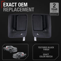 Exterior Front Driver & Passenger Door Handle - Compatible with 1999-2016 Ford F-250, F-350, F-450, F-550, F-650 Super Duty, 00-05 Excursion - Textured Black - OEM 4C3Z-3622405-AAA, 4C3Z-2522404-AAA - Front Left/Right Doors