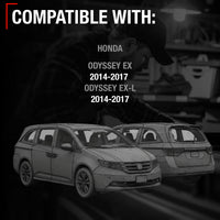 Side Mirror Replacement - Compatible with 2014-2017 Honda Odyssey EX, EX-L - Powered Adjustment, Heated - Smooth Black - Passenger Side w/ Camera - Passenger Side (Right)