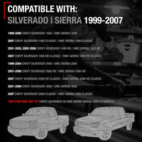 1999-2007 Chevrolet Silverado 1500 2500 3500 GMC Sierra 1500 2500 3500 Tailgate Handle Assembly and Bezel - Smooth Black - Tailgate Handle + Bezel