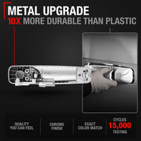 2006-2010 Jeep Commander; 2005-2010 Jeep Grand Cherokee Exterior Front/Rear Passenger Door Handle, Upgraded Metal - All Chrome - Front or Rear Passenger Side Handle