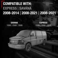 2008-2021 Chevrolet Express GMC Savana 1500 2500 3500 Passenger Side Mirror - Manual Folding Dual Glass Textured Black - Passenger Side Mirror