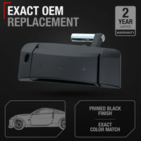 2003-2009 Nissan 350Z Exterior Front Driver Door Handle Replacement - Primed Black with Keyhole - Driver Side Handle - Black
