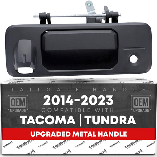 Toyota Tacoma & Tundra Tailgate Handle Assembly - Metal Upgrade, Textured Black with Camera and LED Holes - Texture Tailgate Handle