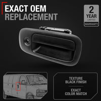 2003-2009 Chevrolet Express GMC Savana Exterior Rear Passenger Hinged Door Handle - Textured Black - Rear Right Handle