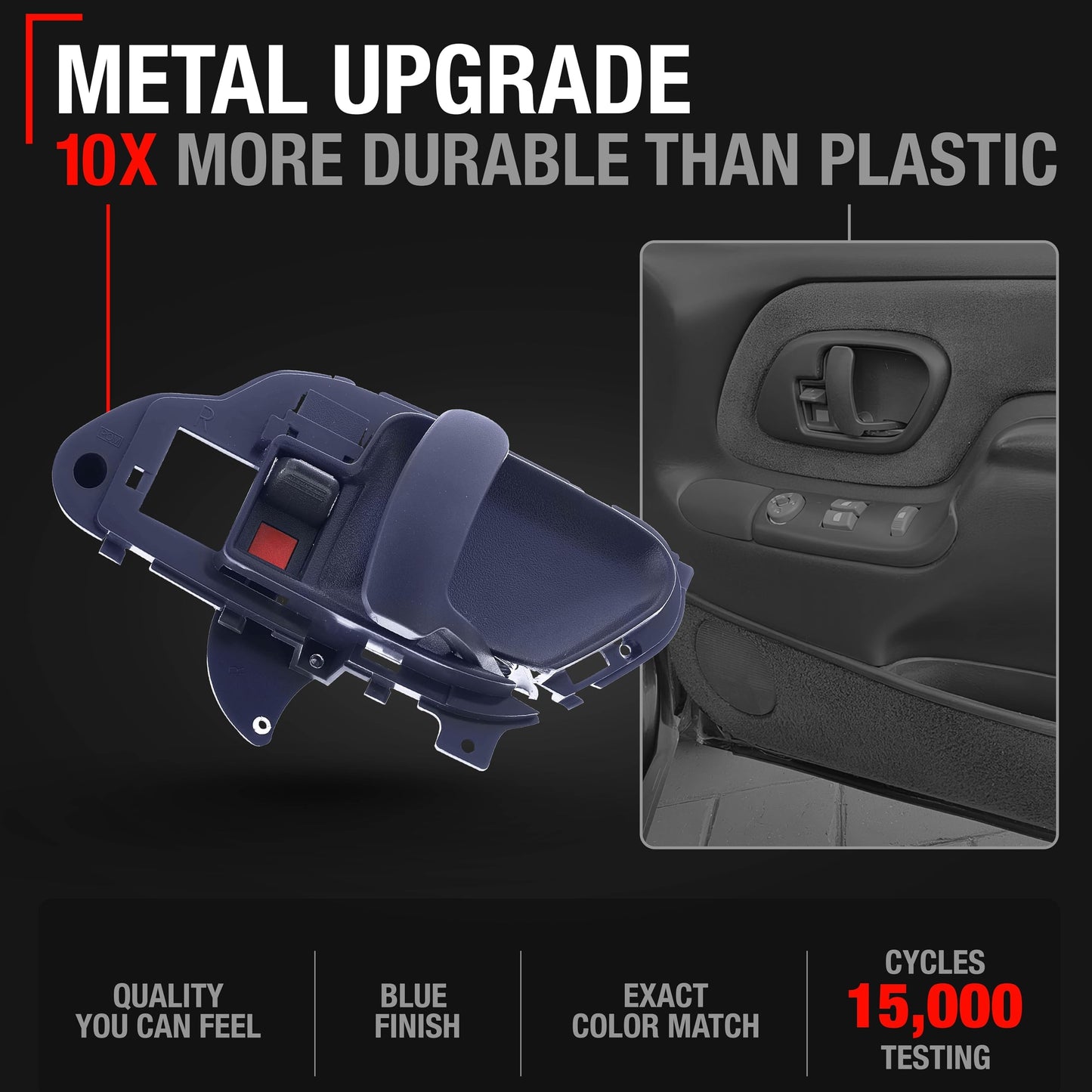 1995-2002 Chevrolet GMC C1500 K1500 C2500 K2500 C3500 K3500 C3500HD C5500 Suburban Interior Front/Rear Passenger Door Handle - Blue - Front & Rear Right Side