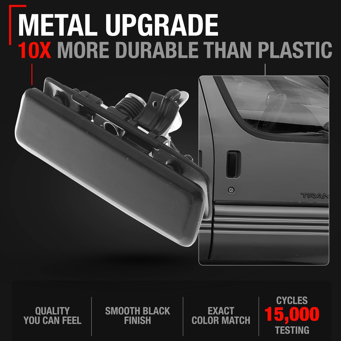 1985-1992 Chevrolet Astro GMC Safari 1990-1996 Pontiac Trans Sport Oldsmobile Silhouette Lumina APV Exterior Front Passenger Door Handle - Metal - Passenger Front Handle