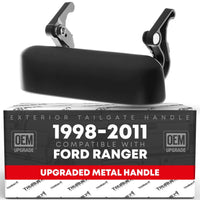 Ford Ranger Tailgate Handle, Upgraded Metal - Smooth Black, Plastic Housing - Smooth Tailgate Handle